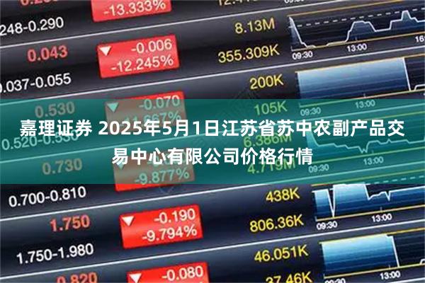 嘉理证券 2025年5月1日江苏省苏中农副产品交易中心有限公司价格行情