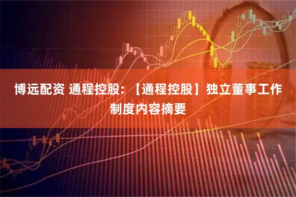 博远配资 通程控股: 【通程控股】独立董事工作制度内容摘要